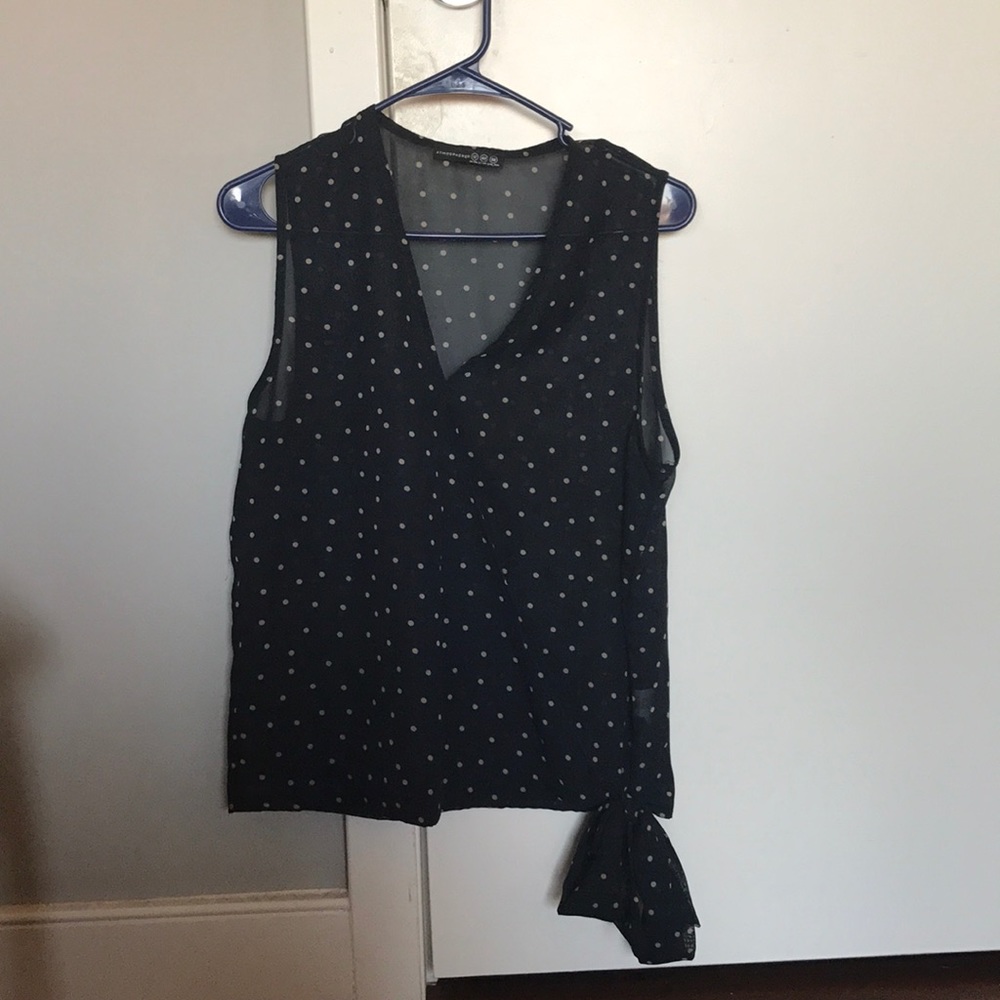 Blue polka dot top
